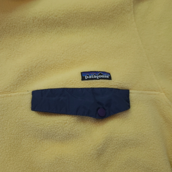 Patagonia Synchilla Vintage Mens Size L Yellow Snap Fleece - Picture 2 of 7
